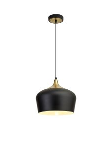 Hidra 29.5cm 30cm Pendant, 1 x E27, Black/Gold
