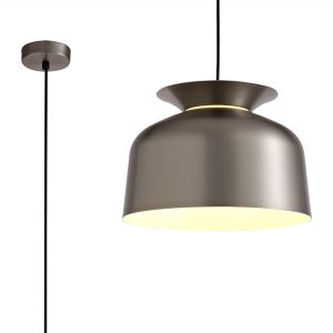 Decotto 35cm Single Pendant, 1 Light Adjustable E27, Satin Nickel