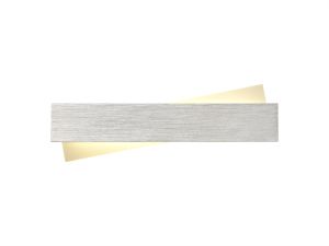 Ditoarea 35cm Linear Wall Lamp, 1 x 8W LED, 3000K, 640lm, Brushed Aluminium/Frosted White, 3yrs Warranty