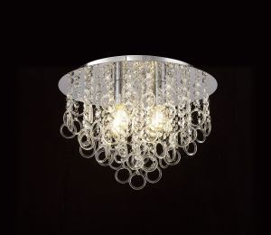 Dolce Ceiling, 4 Light E14, Polished Chrome/Crystal