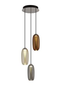 Drivemo Multiple Pendant, 3 x 6W LED, 4000K, 1620lm, Smoked, Copper & Champagne/Black, 3yrs Warranty