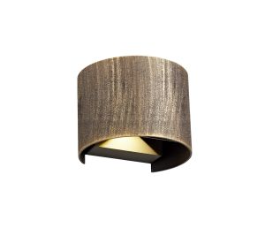 Gavino Up & Downward Lighting Wall Lamp, 2 x 3W LED, 3000K, 410lm, IP54, Gold/Black, 3yrs Warranty