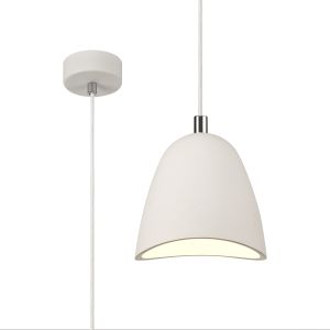 Gelato Medium Pendant, 1 x E27, White Paintable Gypsum