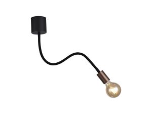 Giacomo Flexible Ceiling 1 Light E27, Satin Black/Brushed Copper