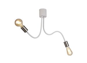 Giacomo Flexible Ceiling 2 Light E27 Satin White/Satin Nickel