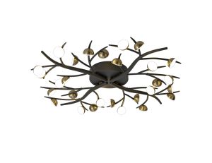 Giada 80cm 28 Light Flush, 28 x 3W LED, 3000K, 4400lm, Black/Antique Brass, 3yrs Warranty