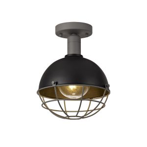 Giancarlo 25cm Ceiling, 1 Light E27, IP65, Matt Black/Grey, 2yrs Warranty