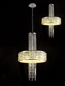 Gianni 52cm Pendant/Convertible To Semi Flush, 7 x E14, Polished Chrome/Crystal