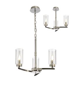 Ginamuro 46cm Pendant/Semi Flush, 3 x E14, Polished Nickel