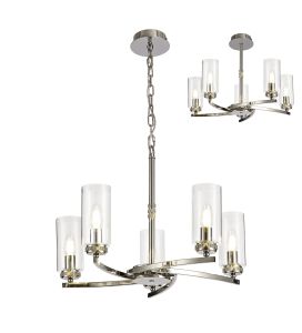 Ginamuro 54cm Pendant/Semi Flush, 5 x E14, Polished Nickel