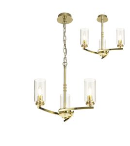 Ginamuro 46cm Pendant/Semi Flush, 3 x E14, Polished Gold