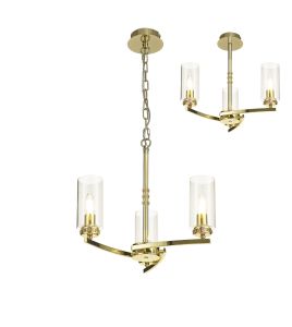 Ginamuro Pendant/Semi Flush, 3 x E14, Polished Gold