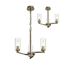 Ginamuro Pendant/Semi Flush, 3 x E14, Antique Brass