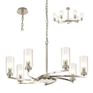 Ginamuro Pendant/Semi Flush, 7 x E14, Polished Nickel