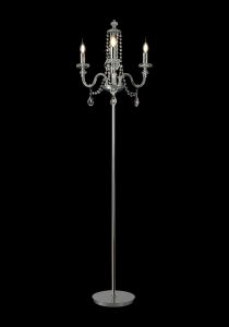Giovani Floor Lamp, 3 Light E14, Polished Chrome/Clear Glass/Crystal, (ITEM REQUIRES CONSTRUCTION/CONNECTION)