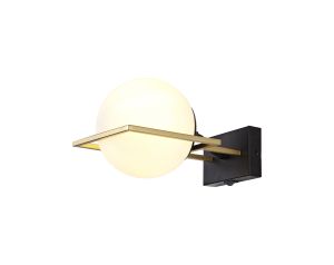 Giovanni Wall Lamp Switched, 1 Light E14, Matt Black/Polished Gold
