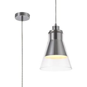 Giovanny 20cm Pendant, 1 x E27, Polished Chrome/Clear Glass