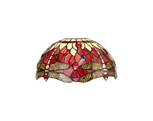 Girolamo Tiffany 30cm Non-electric Shade Suitable For Pendant/Ceiling/Table Lamp, Purple/Pink/Crystal. Suitable For E27 or B22 Pendants