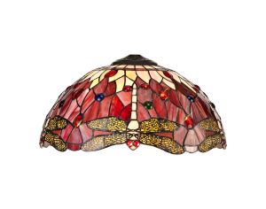 Girolamo Tiffany 40cm Shade Only Suitable For Pendant/Ceiling/Table Lamp, Purple/Pink/Crystal