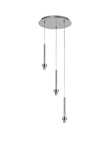 Giuseppe 30cm Polished Chrome 3 Light G9 Universal 2m Drop Round Multiple Pendant (FRAME ONLY), For A Vast Range Of Glass Shades