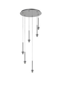 Giuseppe Polished Chrome 6 Light G9 Universal 2.5m Round Multiple Pendant, Suitable For A Vast Selection Of Glass Shades