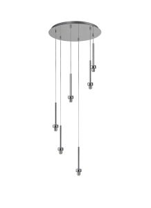 Giuseppe 40cm Polished Chrome 6 Light G9 Universal 2.5m Round Multiple Pendant (FRAME ONLY), For A Vast Range Of Glass Shades