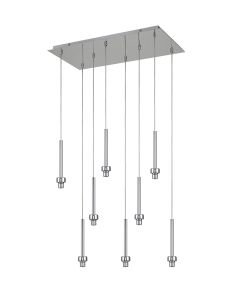 Giuseppe Polished Chrome 8 Light G9 Universal 2m Drop Rectangle Multiple Pendant (FRAME ONLY), For A Vast Range Of Glass Shades
