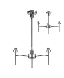 Giuseppe 40cm Polished Chrome 3 Light G9 Universal Telescopic/Semi Flush (FRAME ONLY), For A Vast Range Of Glass Shades