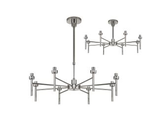 Giuseppe 70cm Polished Chrome 8 Light G9 Universal Telescopic/Semi Flush (FRAME ONLY), For A Vast Range Of Glass Shades