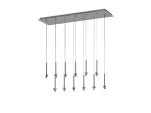 Giuseppe Polished Chrome 12 Light G9 Universal 2m Linear Pendant, Suitable For A Vast Selection Of Glass Shades