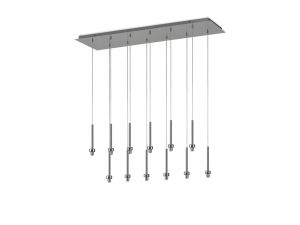 Giuseppe Polished Chrome 12 Light G9 Universal 2m Drop Linear Pendant (FRAME ONLY), For A Vast Range Of Glass Shades