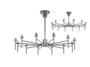 Giuseppe 85cm Polished Chrome 12 Light G9 Universal Telescopic/Semi Flush (FRAME ONLY), For A Vast Range Of Glass Shades