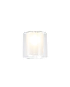 Giuseppe 140x140mm Medium Cylinder Clear Outer And Frosted Inner (H) Glass Shade