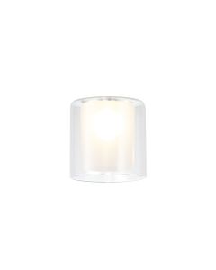 Giuseppe 14x14cm Medium Cylinder Clear Outer And Frosted Inner (H) Glass Shade