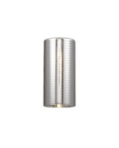 Giuseppe 10x20cm Tall Cylinder (B) Lined Chrome Glass Shade