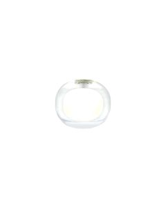 Giuseppe 120x100mm Flattened Round Clear With Inner Frosted Globe (M) Glass Shade