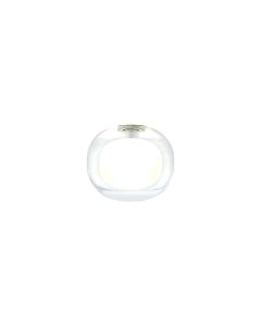 Giuseppe 12x10cm Flattened Round Clear With Inner Frosted Globe (M) Glass Shade