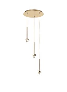 Giuseppe 30cm French Gold 3 Light G9 Universal 2m Round Multiple Pendant (FRAME ONLY), For A Vast Range Of Glass Shades