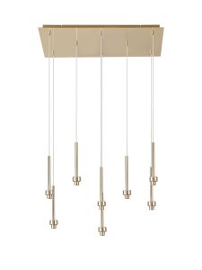Giuseppe French Gold 8 Light G9 Universal 2m Drop Rectangle Multiple Pendant (FRAME ONLY), For A Vast Range Of Glass Shades