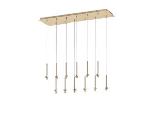 Giuseppe French Gold 12 Light G9 Universal 2m Linear Pendant (FRAME ONLY), For A Vast Range Of Glass Shades