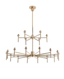 Giuseppe 105cm French Gold 20 Light G9 Universal Telescopic 2-Tier (FRAME ONLY), For A Vast Range Of Glass Shades