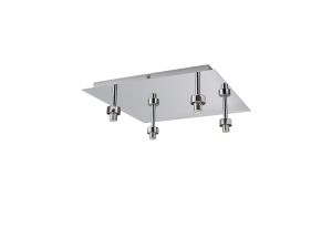 Giuseppe Polished Chrome Square 4 Light G9 Universal 40cm Flush Light (FRAME ONLY), For A Vast Range Of Glass Shades