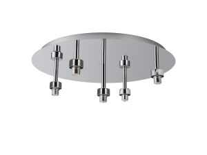 Giuseppe 45cm Polished Chrome Round 5 Light G9 Universal Flush Light (FRAME ONLY), For A Vast Range Of Glass Shades