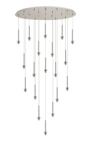 Giuseppe Polished Chrome 19 Light G9 Universal 2m Drop Oval Multiple Pendant (FRAME ONLY), For A Vast Range Of Glass Shades