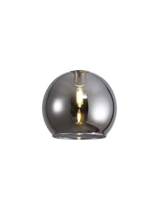 Giuseppe 14x12cm Open Mouth (F) Round Smoke Plated Glass Shade