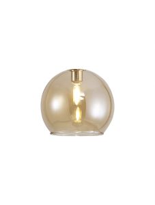 Giuseppe 14x12cm Open Mouth (F) Round Amber Plated Globe Glass Shade
