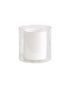 Giuseppe 14x14cm Medium Cylinder Clear Outer And Opal Inner (H) Glass Shade