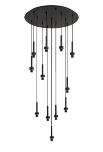 Giuseppe 56cm Satin Black 13 Light G9 Universal 2.5m Round Multiple Pendant (FRAME ONLY), For A Vast Range Of Glass Shades
