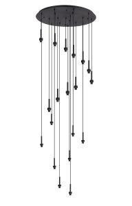 Giuseppe 75cm Satin Black 19 Light G9 Universal 3.5m Round Multiple Pendant (FRAME ONLY), For A Vast Range Of Glass Shades