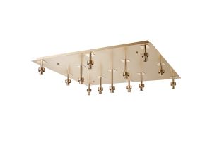 Giuseppe French Gold Square 13 Light G9 Universal Flush Light (FRAME ONLY), For A Vast Range Of Glass Shades
